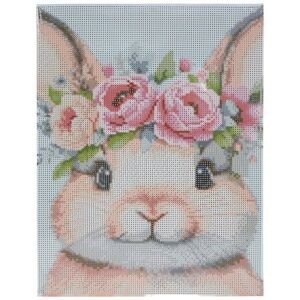 Viral TikTok Easter Floral Bunny Canvas Diamonds Art